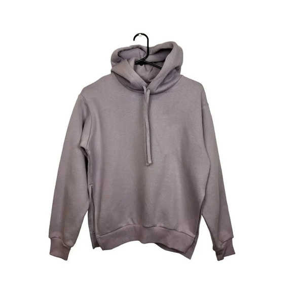 Everlane Side Slit The Oversized Fleece Hoodie Sz XXS - Picture 4 of 13